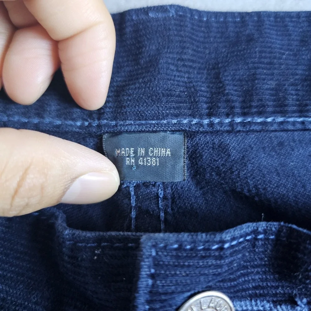 Vintage Polo Ralph Lauren Corduroy Pants Mens 40x32 Blue Straight Chino Zip Fly